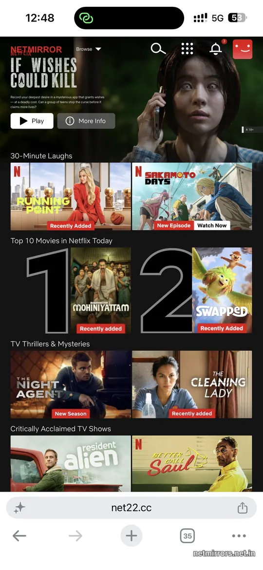 NetMirror Watch Free Online Movies TV Series Android IOS TV PC 