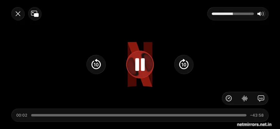 NetMirror Web Netflix fullscreen player on iPhone Safari landscape