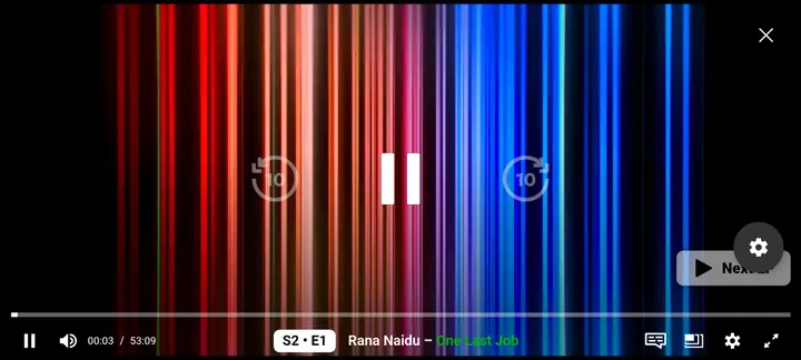 NetMirror player Active Playback Overlay