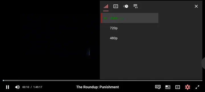 NetMirror player Quality Picker